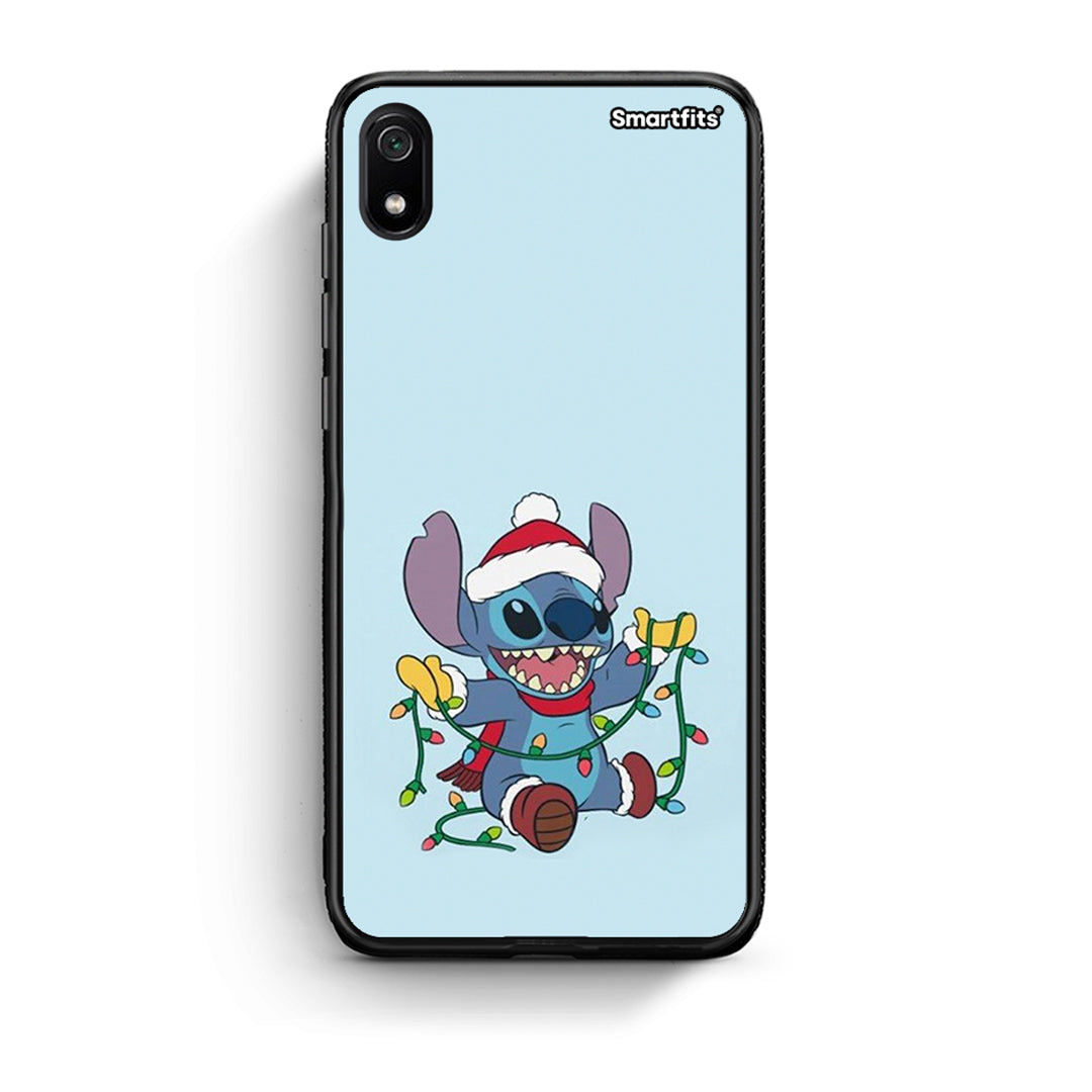 Xiaomi Redmi 7A Santa Stich θήκη από τη Smartfits με σχέδιο στο πίσω μέρος και μαύρο περίβλημα | Smartphone case with colorful back and black bezels by Smartfits