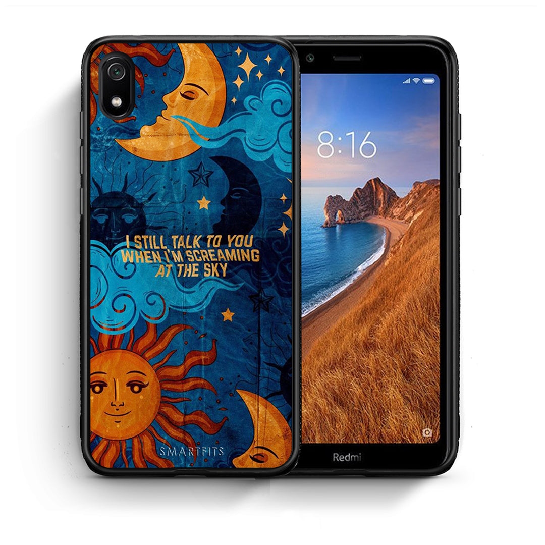 Θήκη Xiaomi Redmi 7A Screaming Sky από τη Smartfits με σχέδιο στο πίσω μέρος και μαύρο περίβλημα | Xiaomi Redmi 7A Screaming Sky case with colorful back and black bezels