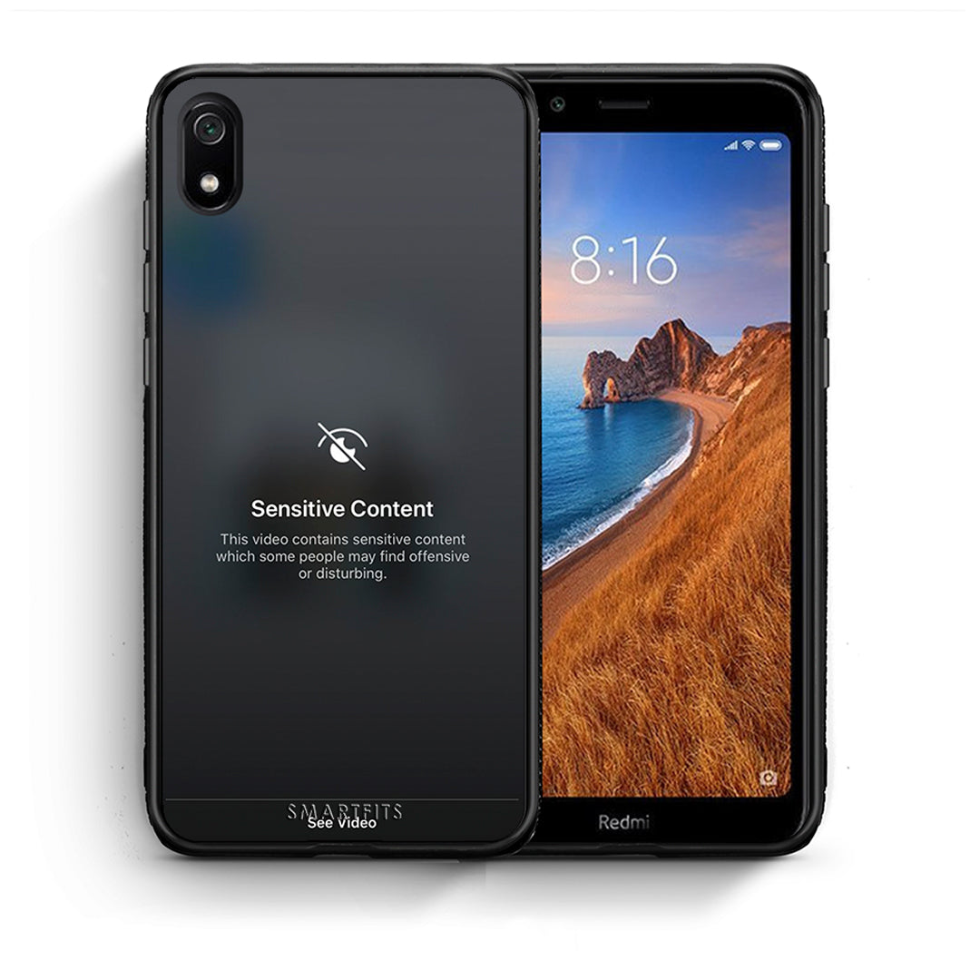 Θήκη Xiaomi Redmi 7A Sensitive Content από τη Smartfits με σχέδιο στο πίσω μέρος και μαύρο περίβλημα | Xiaomi Redmi 7A Sensitive Content case with colorful back and black bezels