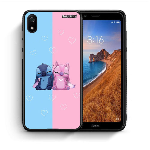 Θήκη Xiaomi Redmi 7A Stitch And Angel από τη Smartfits με σχέδιο στο πίσω μέρος και μαύρο περίβλημα | Xiaomi Redmi 7A Stitch And Angel case with colorful back and black bezels