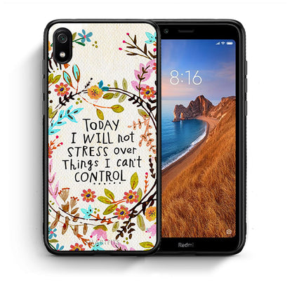 Θήκη Xiaomi Redmi 7A Stress Over από τη Smartfits με σχέδιο στο πίσω μέρος και μαύρο περίβλημα | Xiaomi Redmi 7A Stress Over case with colorful back and black bezels