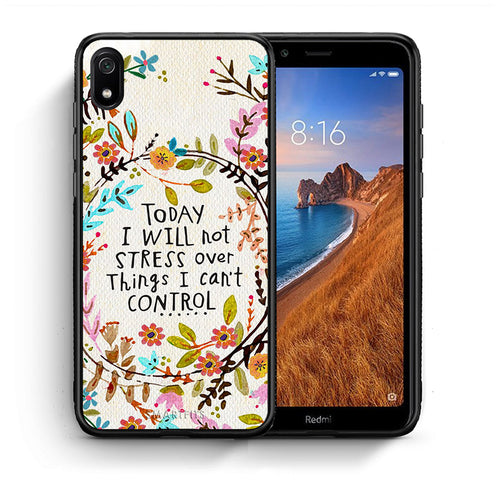 Θήκη Xiaomi Redmi 7A Stress Over από τη Smartfits με σχέδιο στο πίσω μέρος και μαύρο περίβλημα | Xiaomi Redmi 7A Stress Over case with colorful back and black bezels