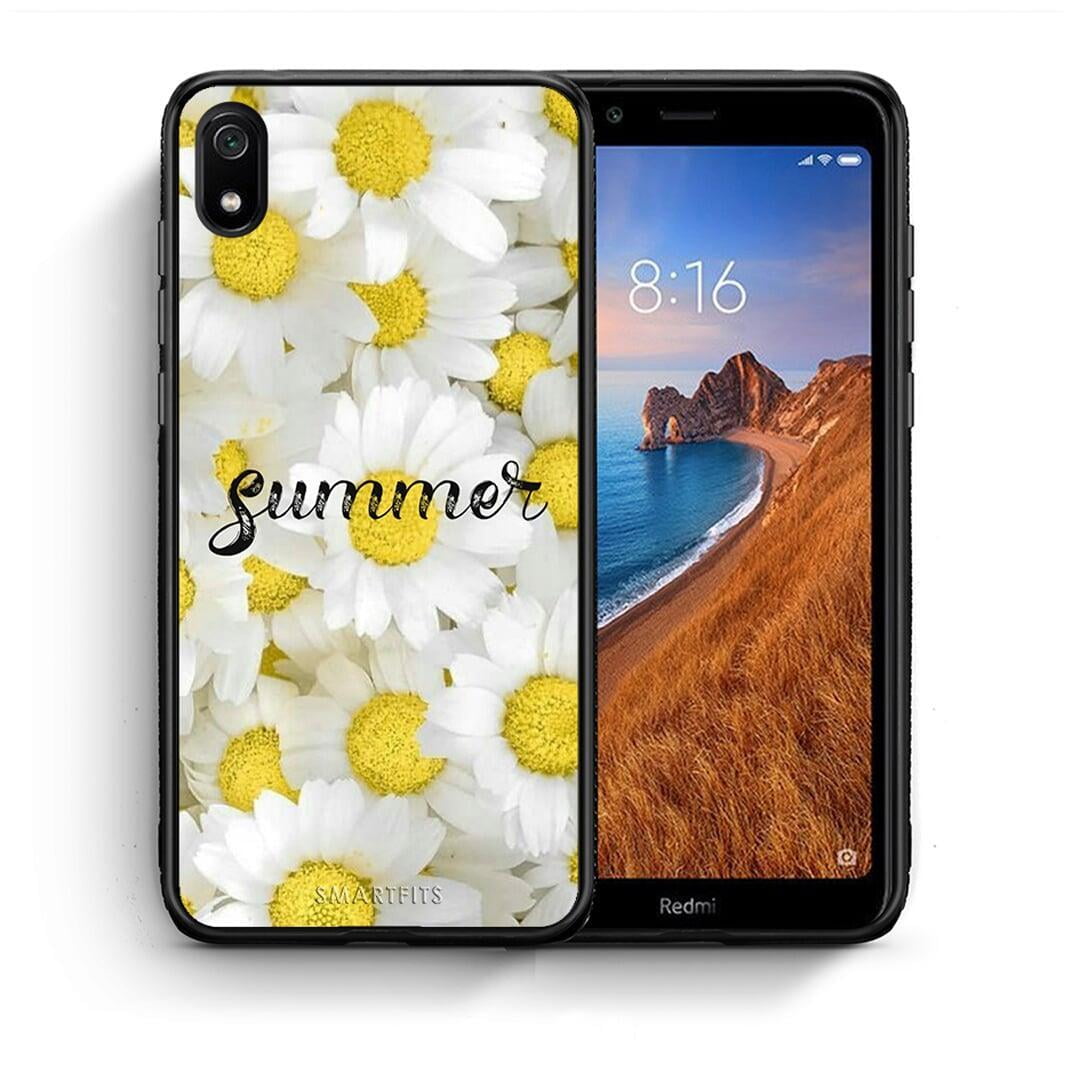 Θήκη Xiaomi Redmi 7A Summer Daisies από τη Smartfits με σχέδιο στο πίσω μέρος και μαύρο περίβλημα | Xiaomi Redmi 7A Summer Daisies case with colorful back and black bezels