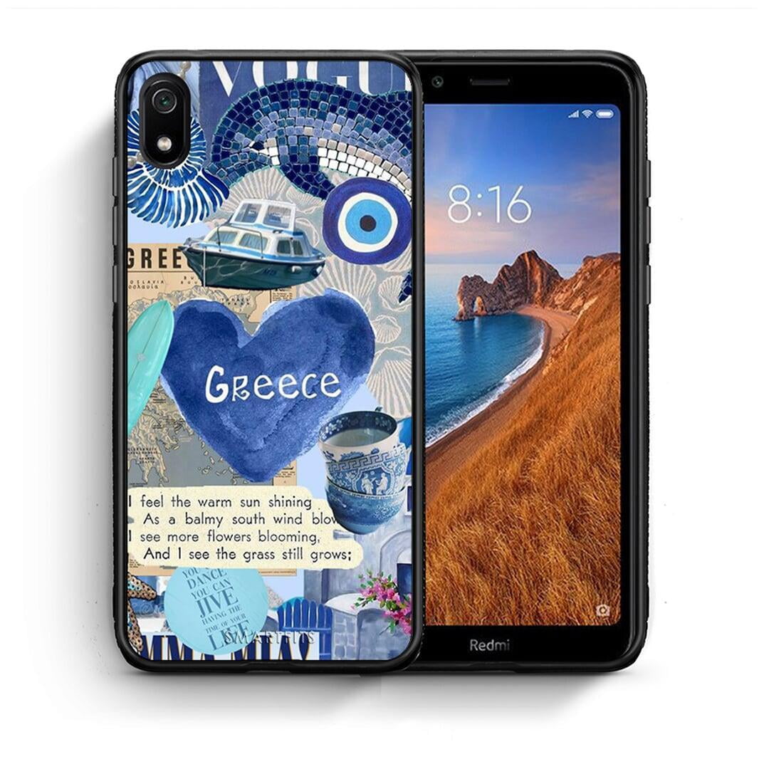 Θήκη Xiaomi Redmi 7A Summer In Greece από τη Smartfits με σχέδιο στο πίσω μέρος και μαύρο περίβλημα | Xiaomi Redmi 7A Summer In Greece case with colorful back and black bezels