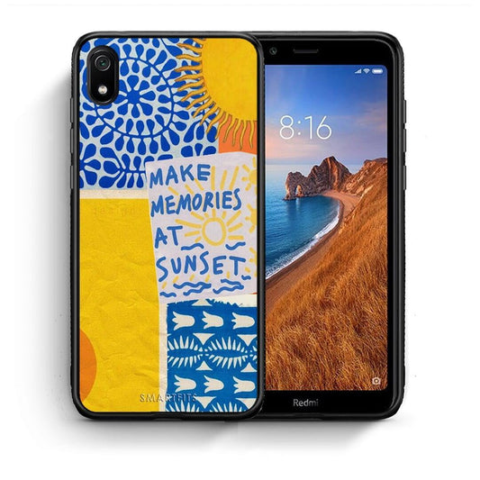 Θήκη Xiaomi Redmi 7A Sunset Memories από τη Smartfits με σχέδιο στο πίσω μέρος και μαύρο περίβλημα | Xiaomi Redmi 7A Sunset Memories case with colorful back and black bezels