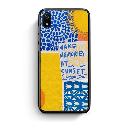 Xiaomi Redmi 7A Sunset Memories Θήκη από τη Smartfits με σχέδιο στο πίσω μέρος και μαύρο περίβλημα | Smartphone case with colorful back and black bezels by Smartfits