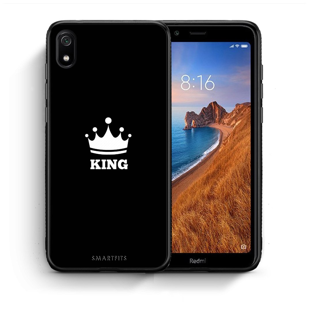 Θήκη Xiaomi Redmi 7A King Valentine από τη Smartfits με σχέδιο στο πίσω μέρος και μαύρο περίβλημα | Xiaomi Redmi 7A King Valentine case with colorful back and black bezels