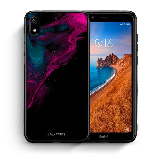 Θήκη Xiaomi Redmi 7A Pink Black Watercolor από τη Smartfits με σχέδιο στο πίσω μέρος και μαύρο περίβλημα | Xiaomi Redmi 7A Pink Black Watercolor case with colorful back and black bezels