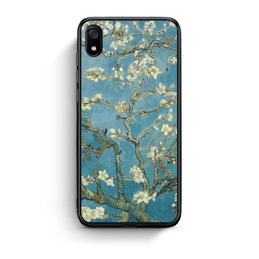 Xiaomi Redmi 7A White Blossoms θήκη από τη Smartfits με σχέδιο στο πίσω μέρος και μαύρο περίβλημα | Smartphone case with colorful back and black bezels by Smartfits