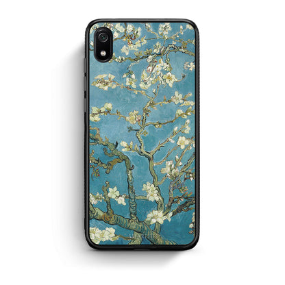 Xiaomi Redmi 7A White Blossoms θήκη από τη Smartfits με σχέδιο στο πίσω μέρος και μαύρο περίβλημα | Smartphone case with colorful back and black bezels by Smartfits