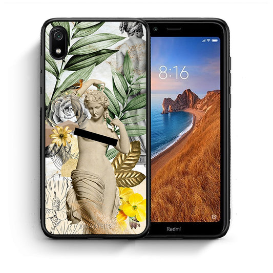 Θήκη Xiaomi Redmi 7A Woman Statue από τη Smartfits με σχέδιο στο πίσω μέρος και μαύρο περίβλημα | Xiaomi Redmi 7A Woman Statue case with colorful back and black bezels