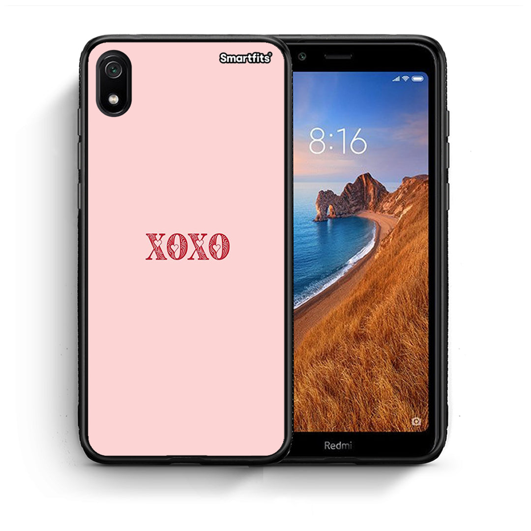 Θήκη Xiaomi Redmi 7A XOXO Love από τη Smartfits με σχέδιο στο πίσω μέρος και μαύρο περίβλημα | Xiaomi Redmi 7A XOXO Love case with colorful back and black bezels