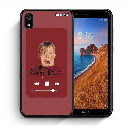 Θήκη Xiaomi Redmi 7A Xmas Alone Music από τη Smartfits με σχέδιο στο πίσω μέρος και μαύρο περίβλημα | Xiaomi Redmi 7A Xmas Alone Music case with colorful back and black bezels