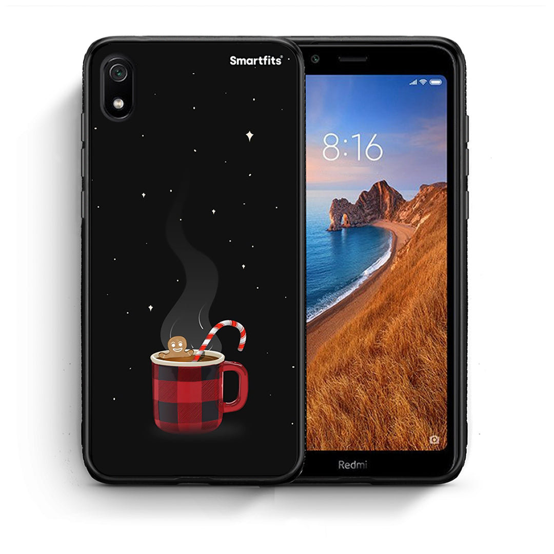 Θήκη Xiaomi Redmi 7A Xmas Bathing από τη Smartfits με σχέδιο στο πίσω μέρος και μαύρο περίβλημα | Xiaomi Redmi 7A Xmas Bathing case with colorful back and black bezels