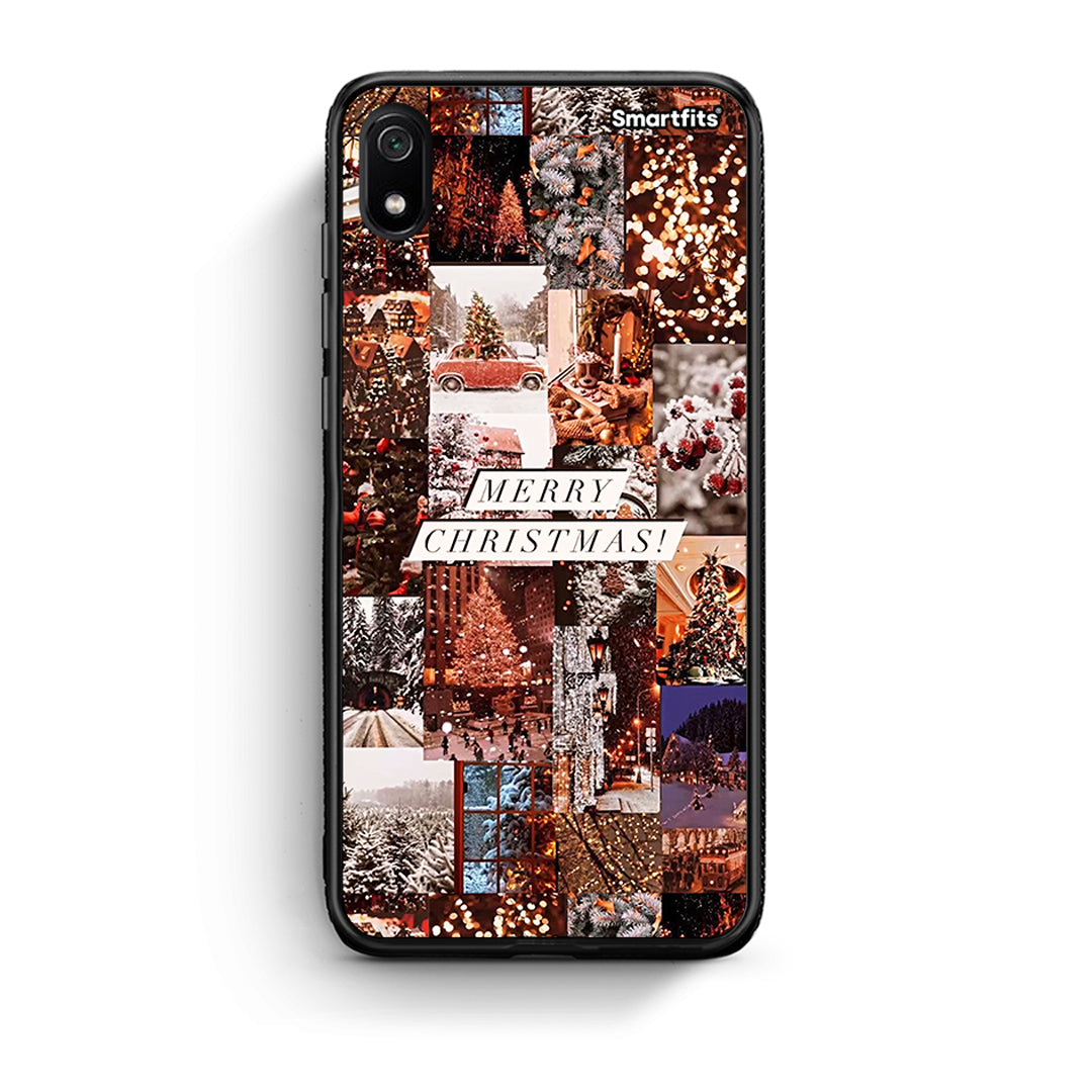 Xiaomi Redmi 7A Xmas Collage θήκη από τη Smartfits με σχέδιο στο πίσω μέρος και μαύρο περίβλημα | Smartphone case with colorful back and black bezels by Smartfits
