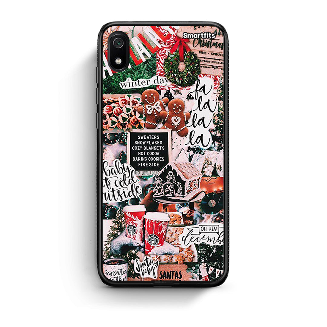 Xiaomi Redmi 7A Xmas Habbits θήκη από τη Smartfits με σχέδιο στο πίσω μέρος και μαύρο περίβλημα | Smartphone case with colorful back and black bezels by Smartfits