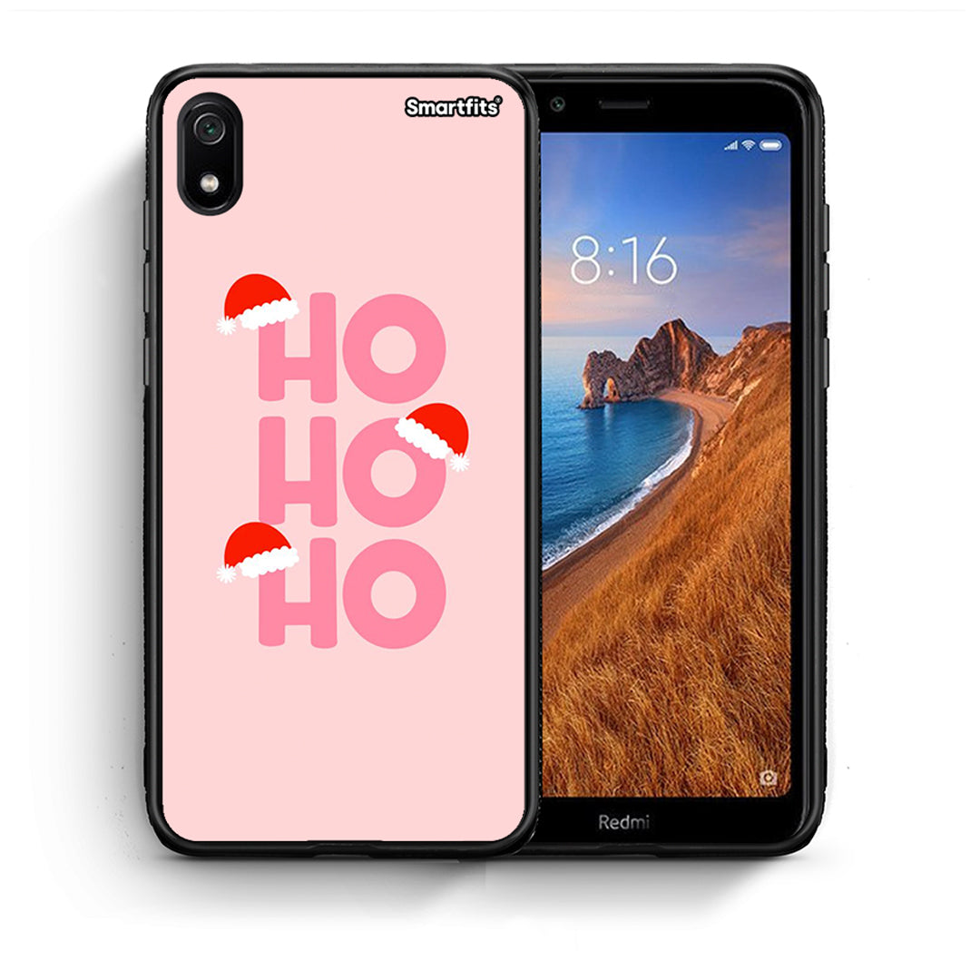 Θήκη Xiaomi Redmi 7A Xmas Ho Ho Ho από τη Smartfits με σχέδιο στο πίσω μέρος και μαύρο περίβλημα | Xiaomi Redmi 7A Xmas Ho Ho Ho case with colorful back and black bezels