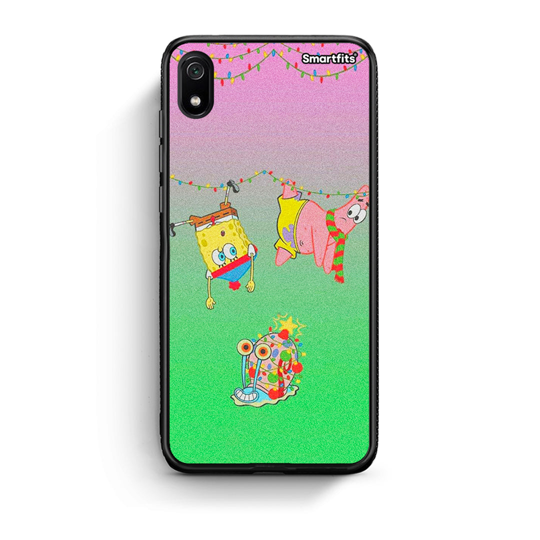 Xiaomi Redmi 7A Xmas Lights θήκη από τη Smartfits με σχέδιο στο πίσω μέρος και μαύρο περίβλημα | Smartphone case with colorful back and black bezels by Smartfits