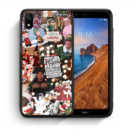 Θήκη Xiaomi Redmi 7A Xmas Movies από τη Smartfits με σχέδιο στο πίσω μέρος και μαύρο περίβλημα | Xiaomi Redmi 7A Xmas Movies case with colorful back and black bezels