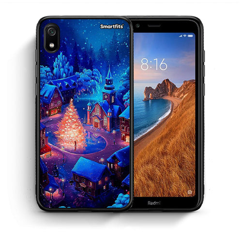 Θήκη Xiaomi Redmi 7A Xmas Village από τη Smartfits με σχέδιο στο πίσω μέρος και μαύρο περίβλημα | Xiaomi Redmi 7A Xmas Village case with colorful back and black bezels