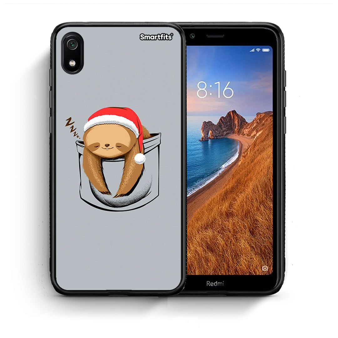 Θήκη Xiaomi Redmi 7A Xmas Zzzz από τη Smartfits με σχέδιο στο πίσω μέρος και μαύρο περίβλημα | Xiaomi Redmi 7A Xmas Zzzz case with colorful back and black bezels