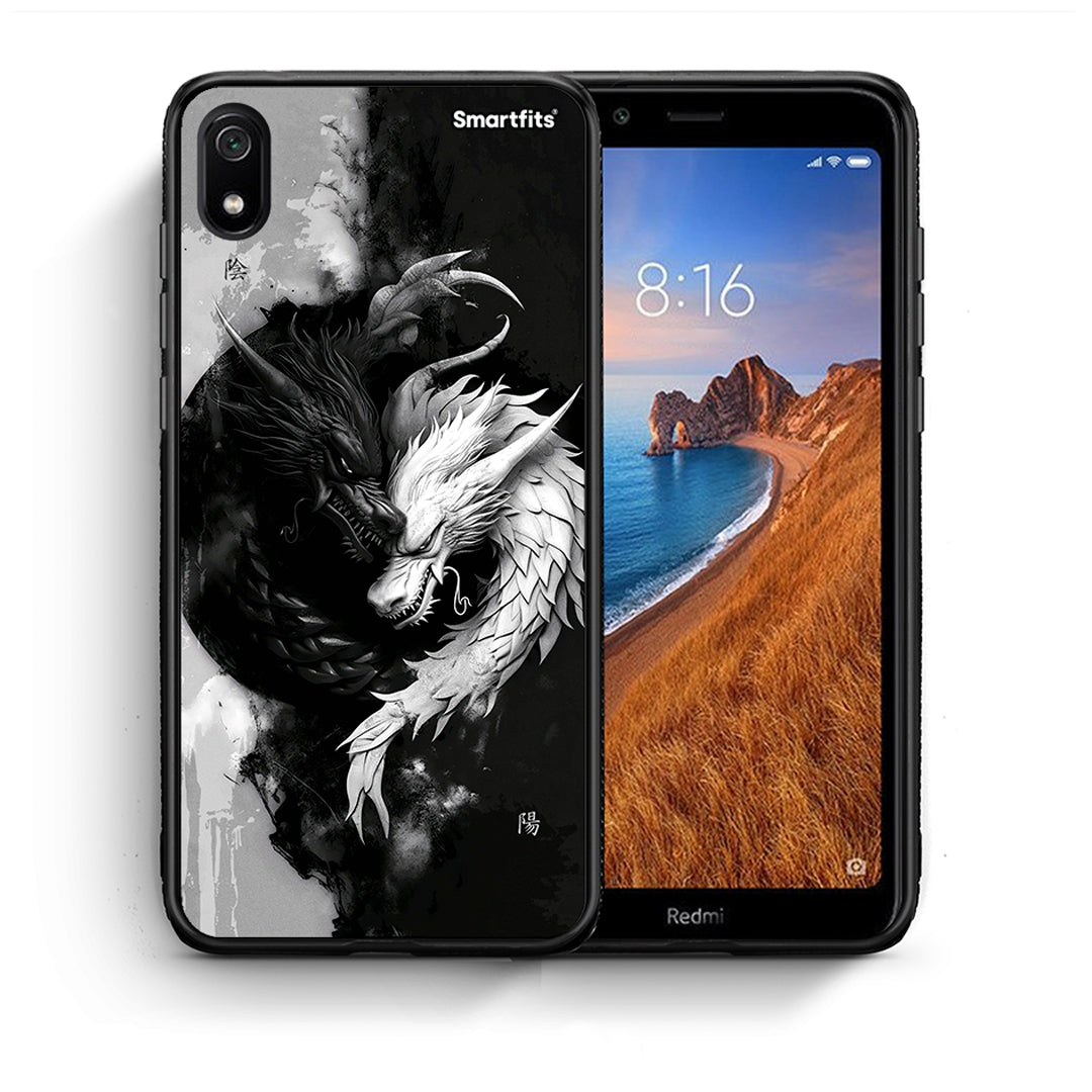 Θήκη Xiaomi Redmi 7A Yin Yang από τη Smartfits με σχέδιο στο πίσω μέρος και μαύρο περίβλημα | Xiaomi Redmi 7A Yin Yang case with colorful back and black bezels