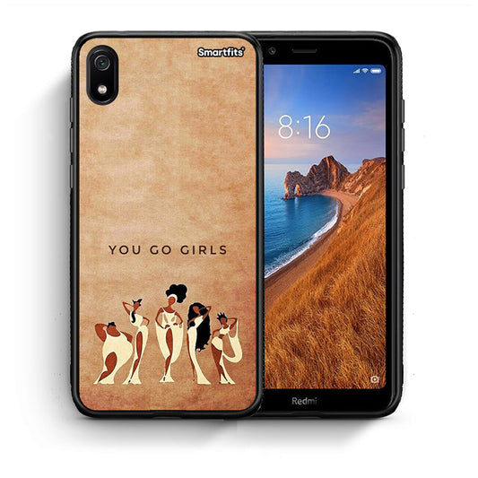 Θήκη Xiaomi Redmi 7A You Go Girl από τη Smartfits με σχέδιο στο πίσω μέρος και μαύρο περίβλημα | Xiaomi Redmi 7A You Go Girl case with colorful back and black bezels
