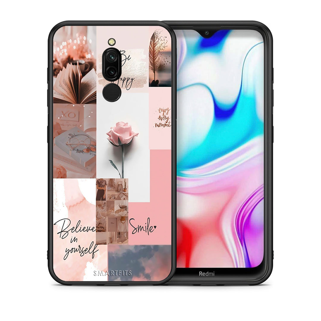 Θήκη Xiaomi Redmi 8 Aesthetic Collage από τη Smartfits με σχέδιο στο πίσω μέρος και μαύρο περίβλημα | Xiaomi Redmi 8 Aesthetic Collage case with colorful back and black bezels