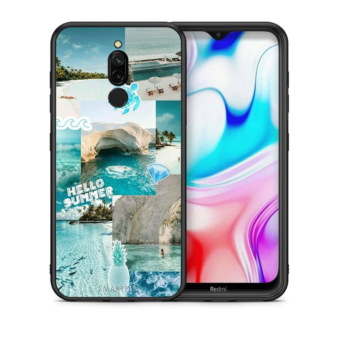 Θήκη Xiaomi Redmi 8 Aesthetic Summer από τη Smartfits με σχέδιο στο πίσω μέρος και μαύρο περίβλημα | Xiaomi Redmi 8 Aesthetic Summer case with colorful back and black bezels