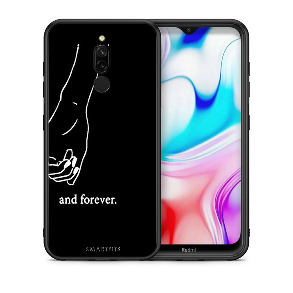 Θήκη Αγίου Βαλεντίνου Xiaomi Redmi 8 Always & Forever 2 από τη Smartfits με σχέδιο στο πίσω μέρος και μαύρο περίβλημα | Xiaomi Redmi 8 Always & Forever 2 case with colorful back and black bezels