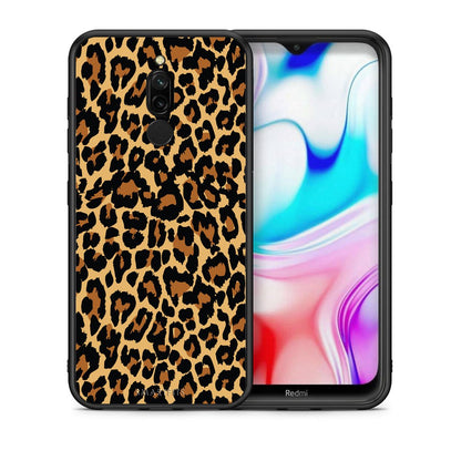 Θήκη Xiaomi Redmi 8 Leopard Animal από τη Smartfits με σχέδιο στο πίσω μέρος και μαύρο περίβλημα | Xiaomi Redmi 8 Leopard Animal case with colorful back and black bezels