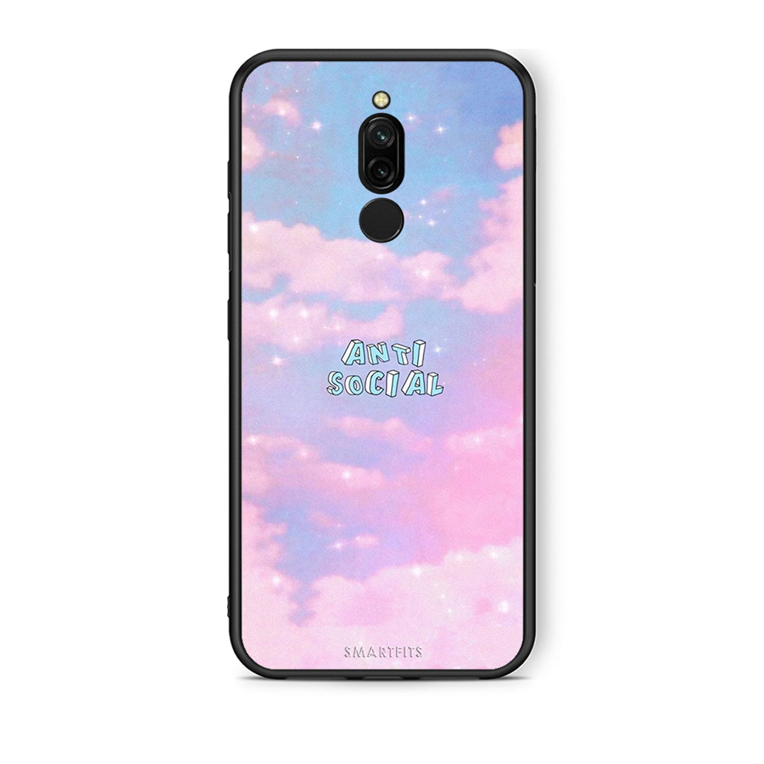 Xiaomi Redmi 8 Anti Social Θήκη Αγίου Βαλεντίνου από τη Smartfits με σχέδιο στο πίσω μέρος και μαύρο περίβλημα | Smartphone case with colorful back and black bezels by Smartfits