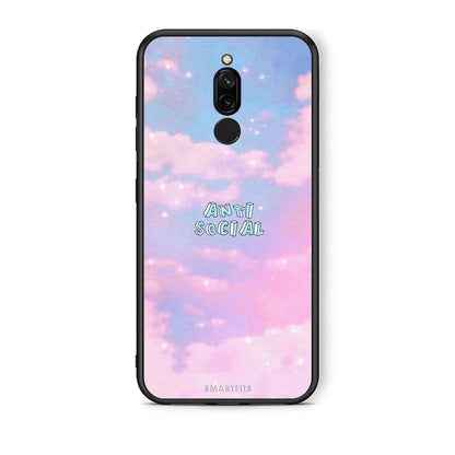 Xiaomi Redmi 8 Anti Social Θήκη Αγίου Βαλεντίνου από τη Smartfits με σχέδιο στο πίσω μέρος και μαύρο περίβλημα | Smartphone case with colorful back and black bezels by Smartfits