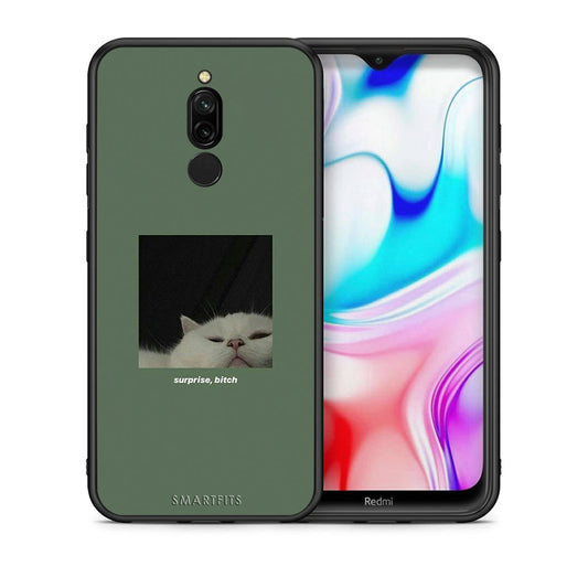 Θήκη Xiaomi Redmi 8 Bitch Surprise από τη Smartfits με σχέδιο στο πίσω μέρος και μαύρο περίβλημα | Xiaomi Redmi 8 Bitch Surprise case with colorful back and black bezels