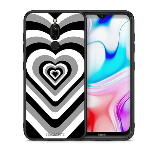 Θήκη Xiaomi Redmi 8 Black Hearts από τη Smartfits με σχέδιο στο πίσω μέρος και μαύρο περίβλημα | Xiaomi Redmi 8 Black Hearts case with colorful back and black bezels