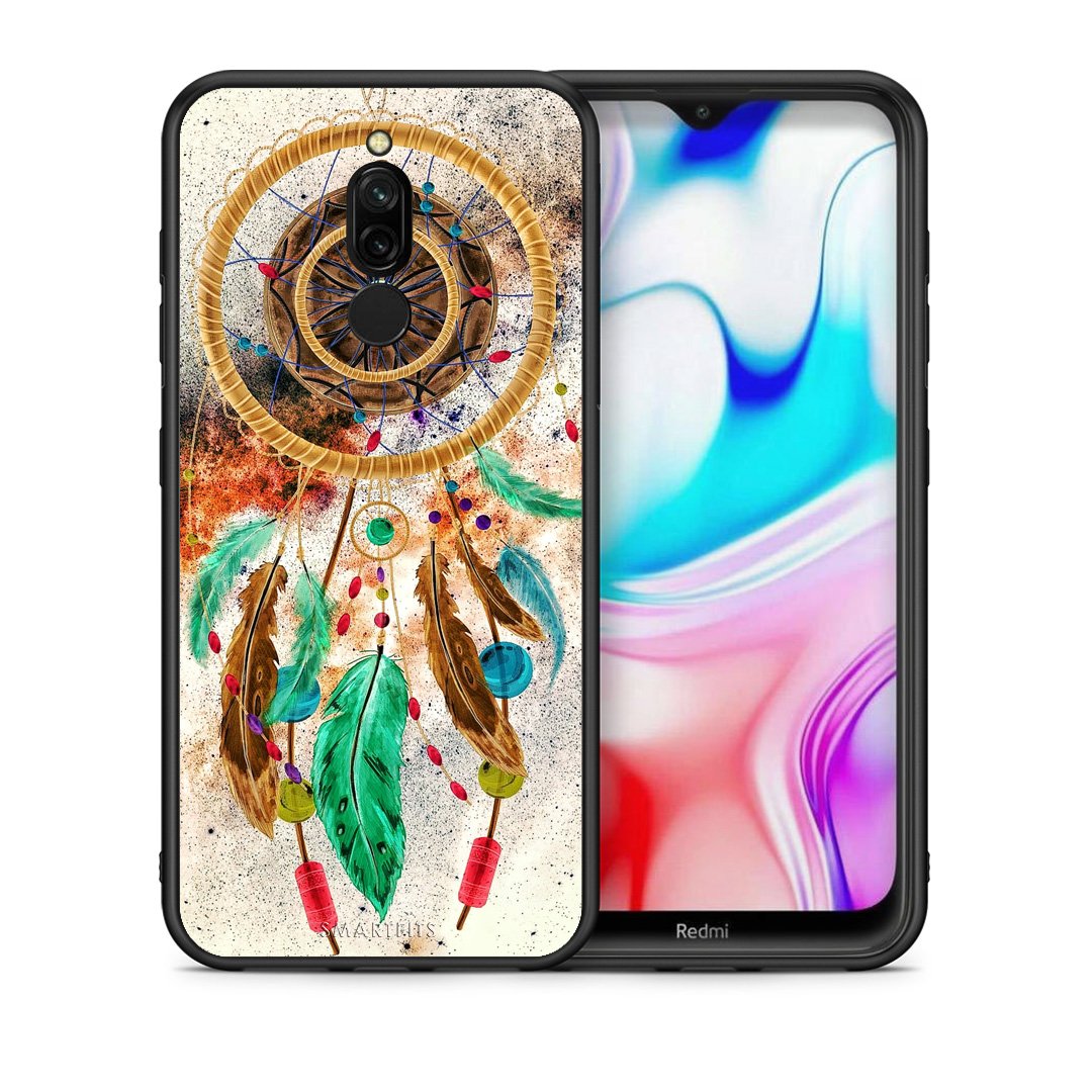 Θήκη Xiaomi Redmi 8 DreamCatcher Boho από τη Smartfits με σχέδιο στο πίσω μέρος και μαύρο περίβλημα | Xiaomi Redmi 8 DreamCatcher Boho case with colorful back and black bezels