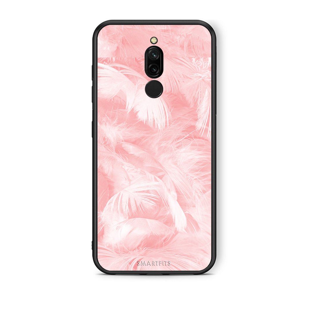 33 - Xiaomi Redmi 8 Pink Feather Boho case, cover, bumper