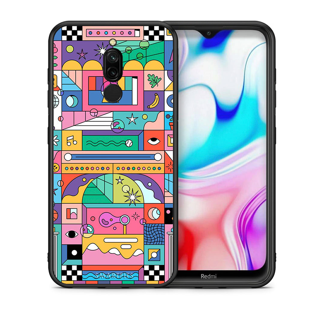 Θήκη Xiaomi Redmi 8 Bubbles Soap από τη Smartfits με σχέδιο στο πίσω μέρος και μαύρο περίβλημα | Xiaomi Redmi 8 Bubbles Soap case with colorful back and black bezels