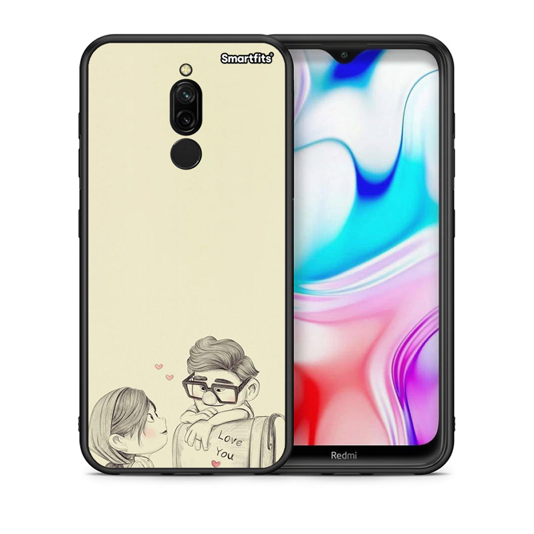 Θήκη Xiaomi Redmi 8 Carl And Ellie από τη Smartfits με σχέδιο στο πίσω μέρος και μαύρο περίβλημα | Xiaomi Redmi 8 Carl And Ellie case with colorful back and black bezels
