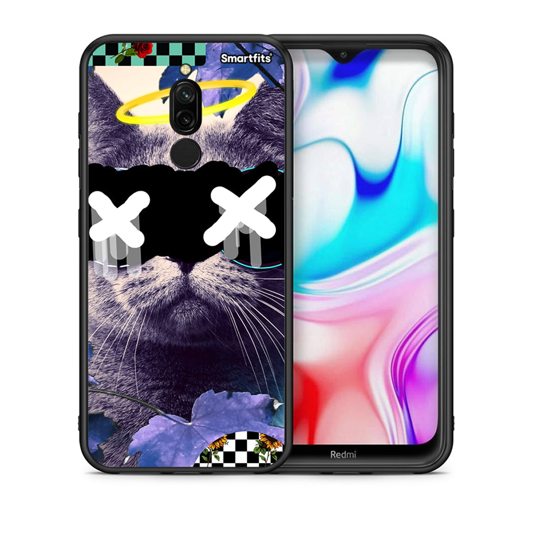 Θήκη Xiaomi Redmi 8 Cat Collage από τη Smartfits με σχέδιο στο πίσω μέρος και μαύρο περίβλημα | Xiaomi Redmi 8 Cat Collage case with colorful back and black bezels