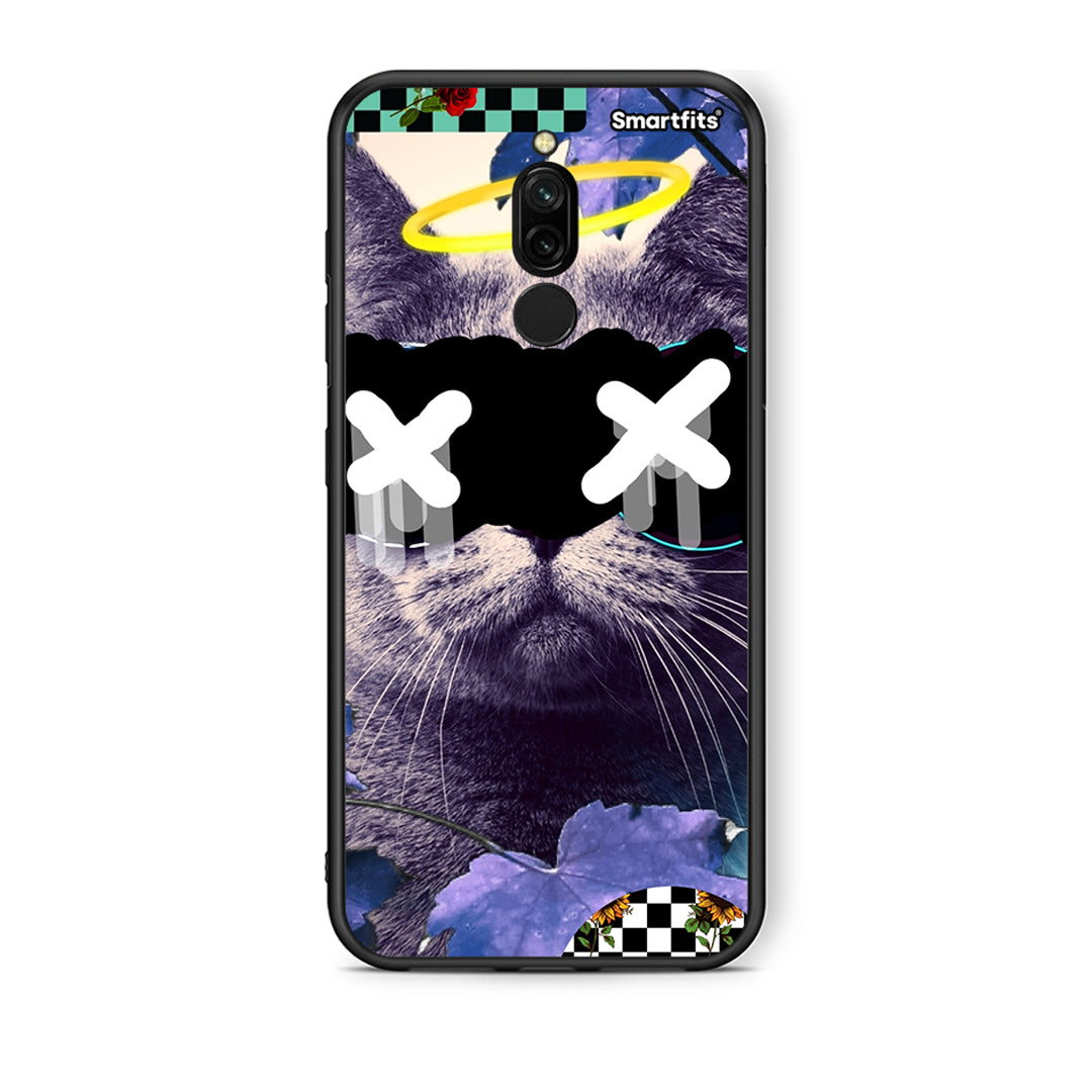 Xiaomi Redmi 8 Cat Collage θήκη από τη Smartfits με σχέδιο στο πίσω μέρος και μαύρο περίβλημα | Smartphone case with colorful back and black bezels by Smartfits