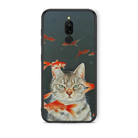 Thumbnail for Xiaomi Redmi 8 Cat Goldfish θήκη από τη Smartfits με σχέδιο στο πίσω μέρος και μαύρο περίβλημα | Smartphone case with colorful back and black bezels by Smartfits