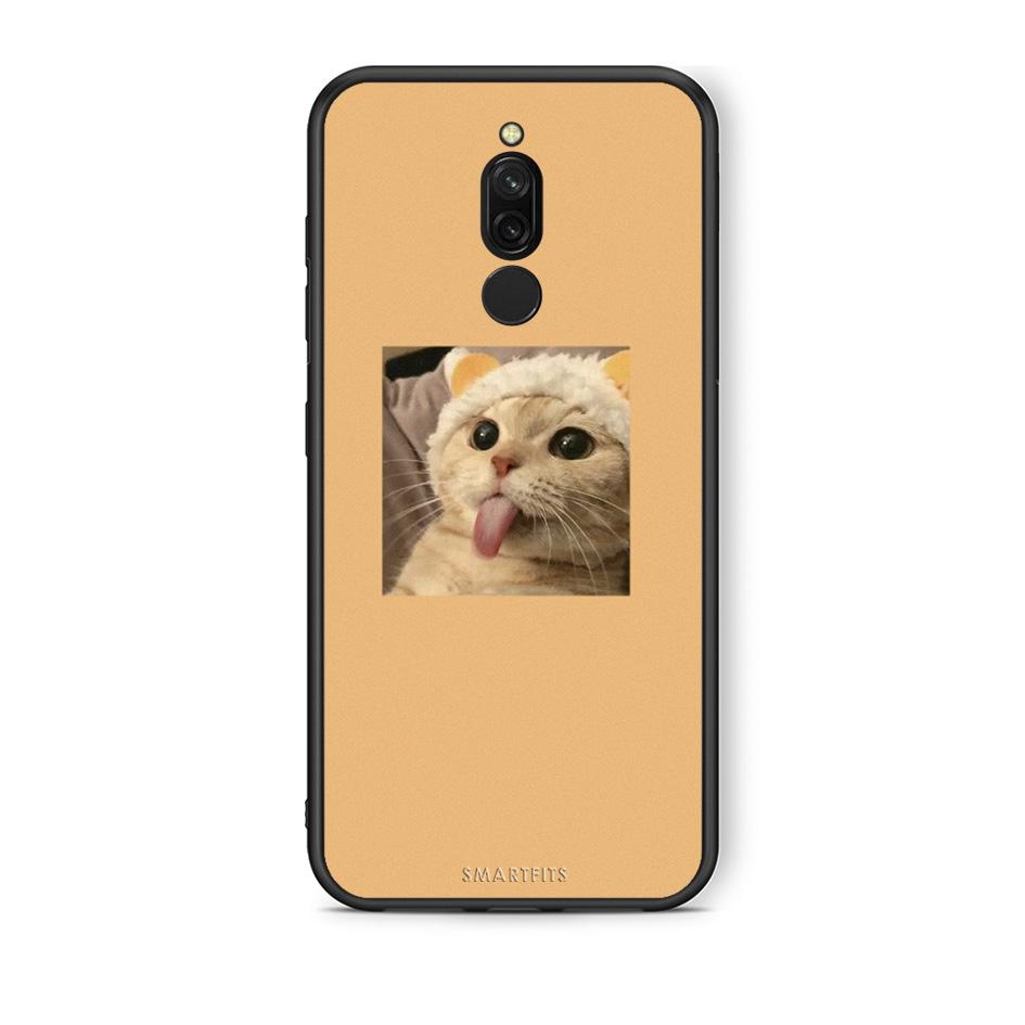 Xiaomi Redmi 8 Cat Tongue θήκη από τη Smartfits με σχέδιο στο πίσω μέρος και μαύρο περίβλημα | Smartphone case with colorful back and black bezels by Smartfits