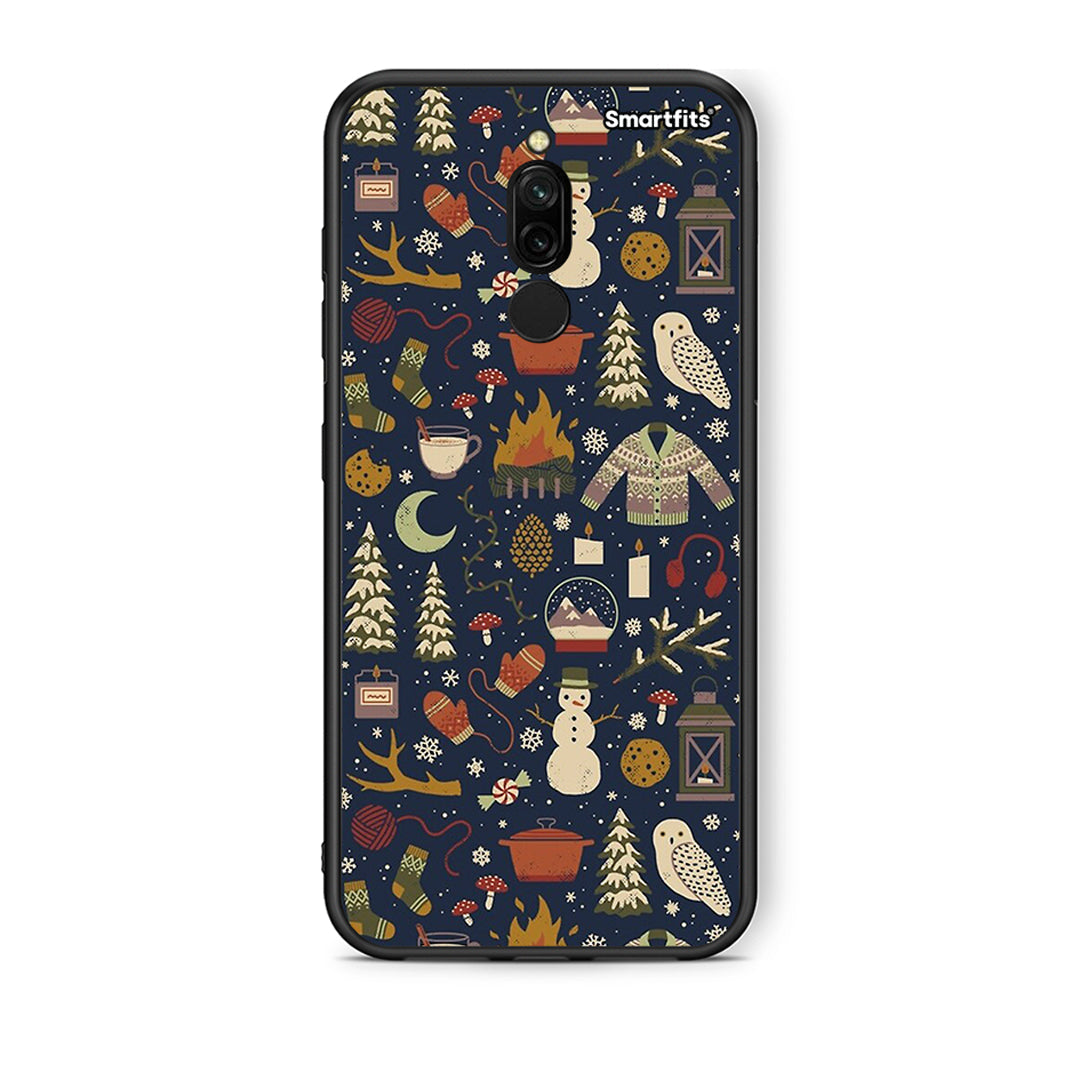 Xiaomi Redmi 8 Christmas Elements θήκη από τη Smartfits με σχέδιο στο πίσω μέρος και μαύρο περίβλημα | Smartphone case with colorful back and black bezels by Smartfits