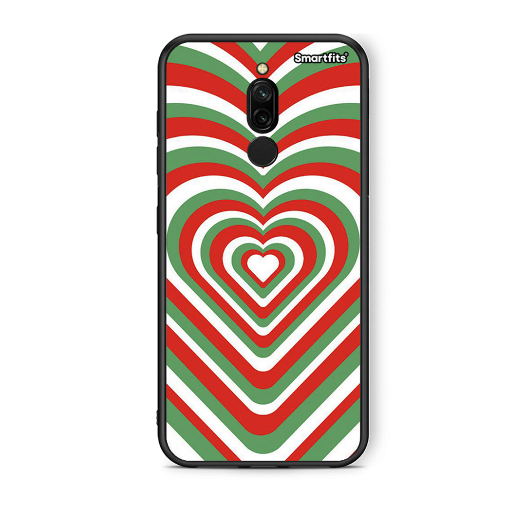 Xiaomi Redmi 8 Christmas Hearts θήκη από τη Smartfits με σχέδιο στο πίσω μέρος και μαύρο περίβλημα | Smartphone case with colorful back and black bezels by Smartfits