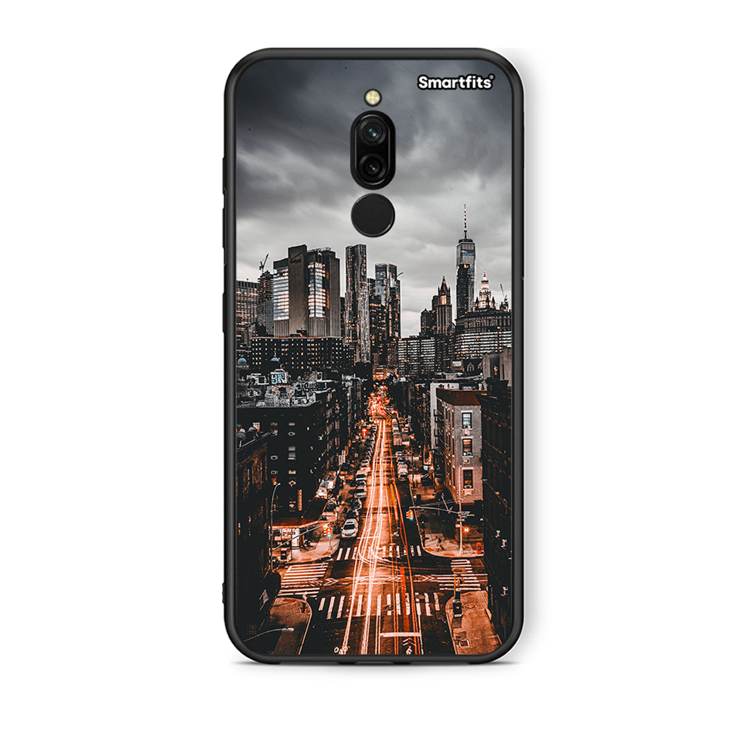 Xiaomi Redmi 8 City Lights θήκη από τη Smartfits με σχέδιο στο πίσω μέρος και μαύρο περίβλημα | Smartphone case with colorful back and black bezels by Smartfits