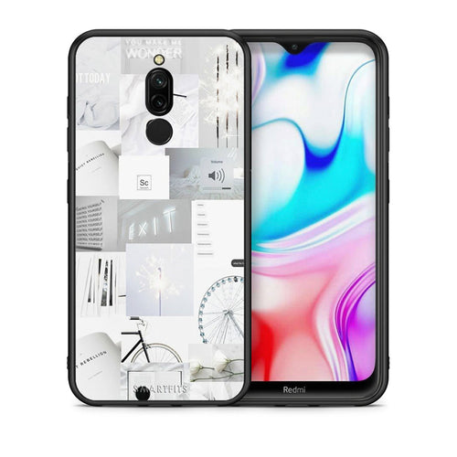 Θήκη Αγίου Βαλεντίνου Xiaomi Redmi 8 Collage Make Me Wonder από τη Smartfits με σχέδιο στο πίσω μέρος και μαύρο περίβλημα | Xiaomi Redmi 8 Collage Make Me Wonder case with colorful back and black bezels