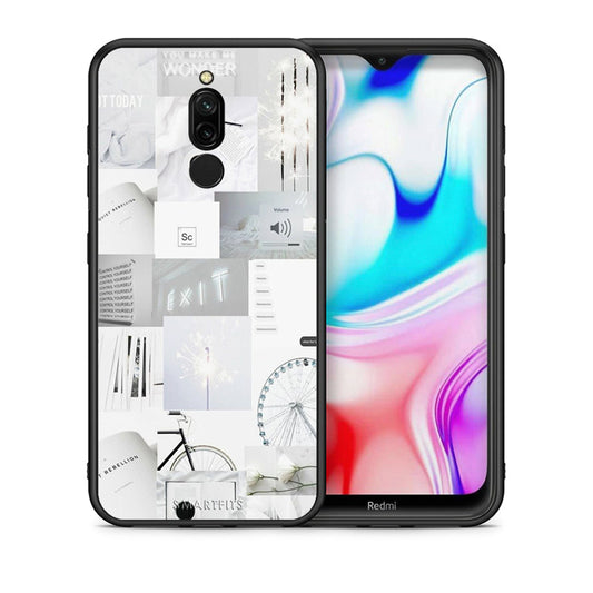 Θήκη Αγίου Βαλεντίνου Xiaomi Redmi 8 Collage Make Me Wonder από τη Smartfits με σχέδιο στο πίσω μέρος και μαύρο περίβλημα | Xiaomi Redmi 8 Collage Make Me Wonder case with colorful back and black bezels