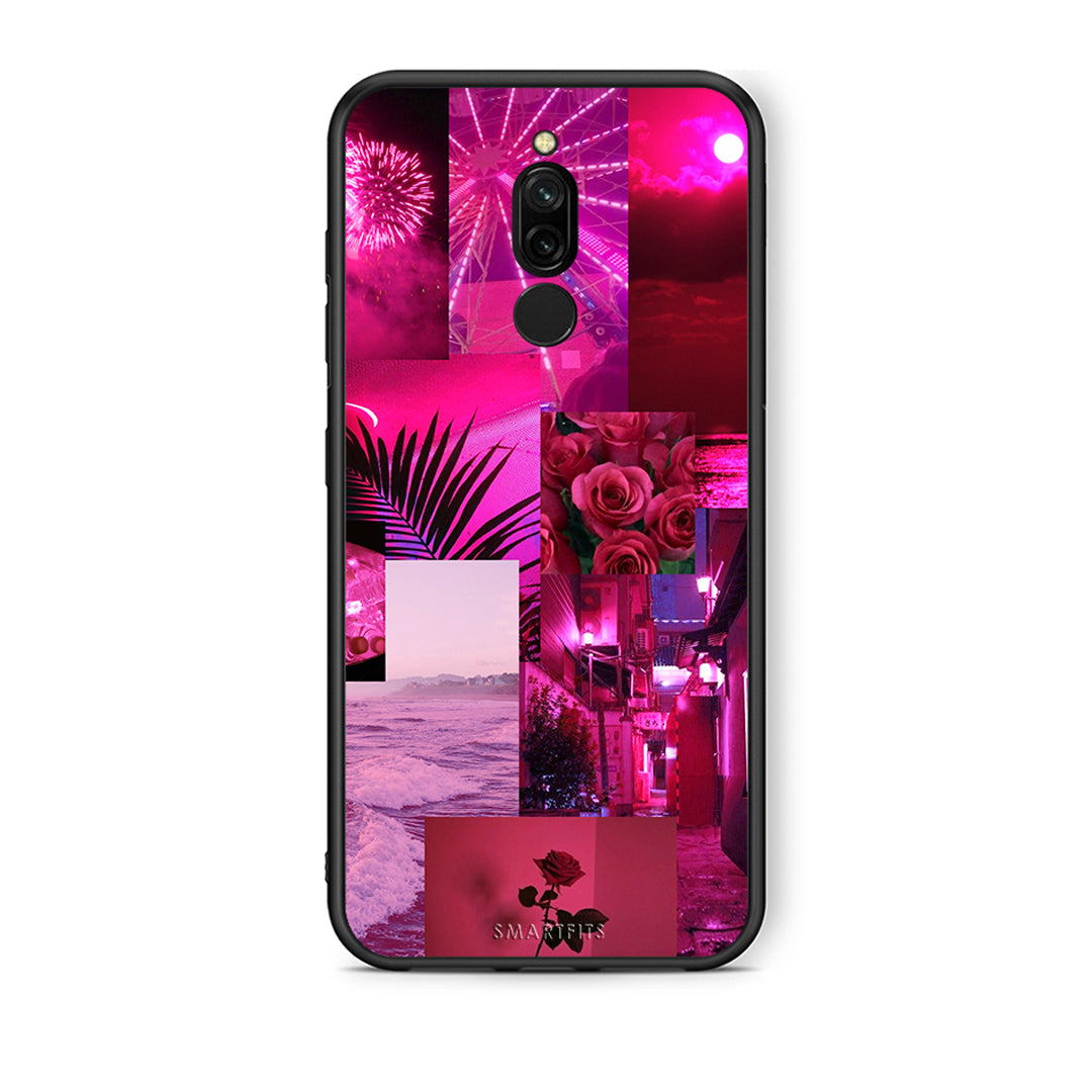 Xiaomi Redmi 8 Collage Red Roses Θήκη Αγίου Βαλεντίνου από τη Smartfits με σχέδιο στο πίσω μέρος και μαύρο περίβλημα | Smartphone case with colorful back and black bezels by Smartfits