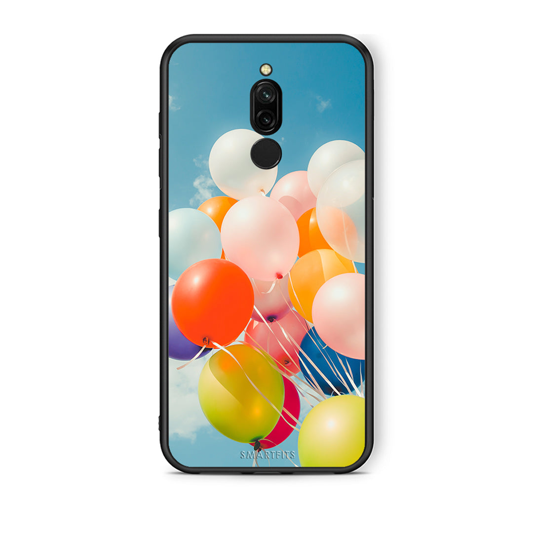 Xiaomi Redmi 8 Colorful Balloons θήκη από τη Smartfits με σχέδιο στο πίσω μέρος και μαύρο περίβλημα | Smartphone case with colorful back and black bezels by Smartfits